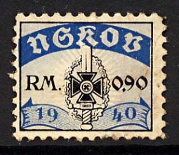 Nazi Party Dues  Stamp; 1940 "NSKOV"  .90 Reich Marks